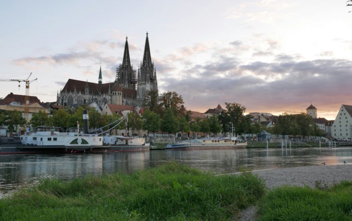 Summer Sunset in Regensburg: Danube River Views & Cathedral Skyline