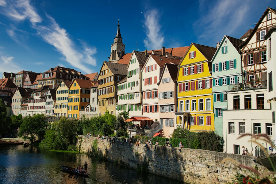 Tübingen: Casas Históricas con Entramado de Madera a lo largo del Río Neckar