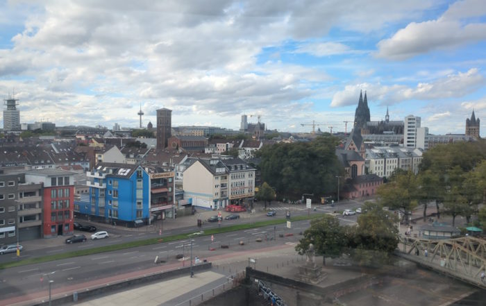 Cologne Cityscape with Cathedral and Telecommunications Tower