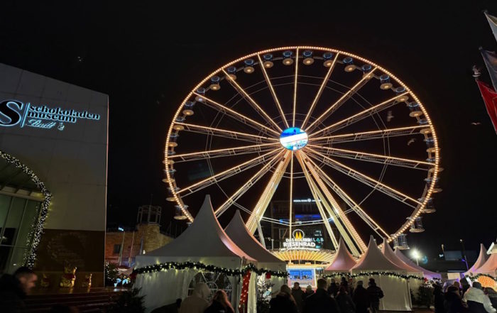 Christmas Markets Ferris Wheel Illuminated at Night