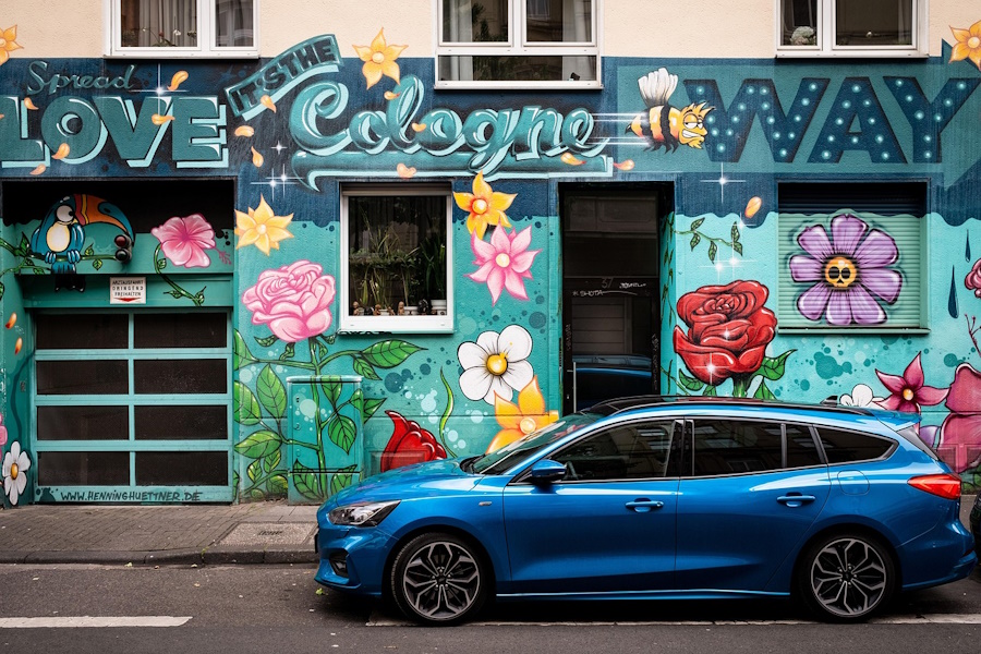 Cologne’s Street Art Culture: A Canvas of Urban Expression 1 Street-Art Floral Mural in Cologne