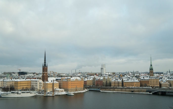 Schweden Stockholm Altstadt Gamla Stan Winter Stadtbild Skyline Ansicht